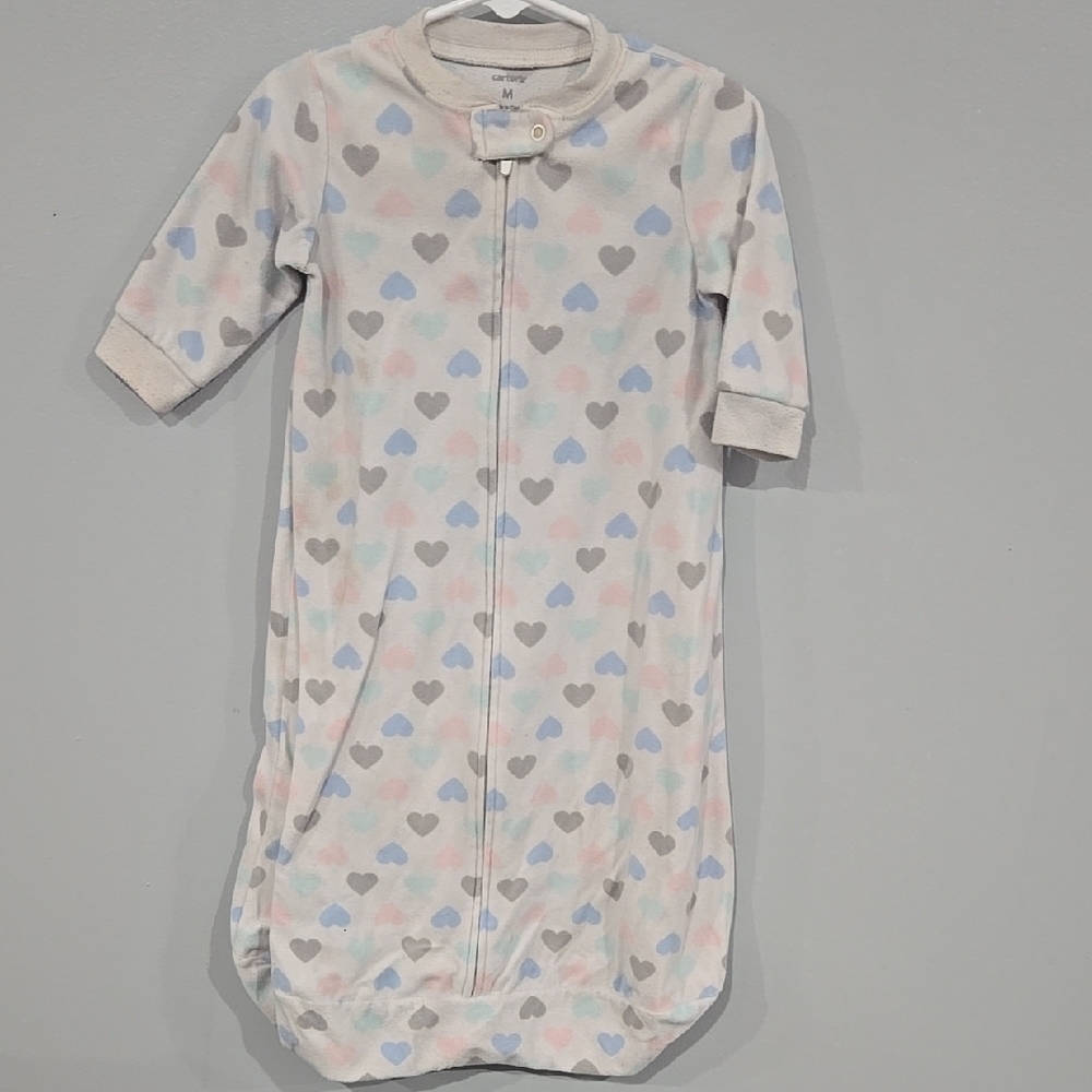 SOLD!!!! Carter's White and Blue Sleep Sack with Heart Pattern